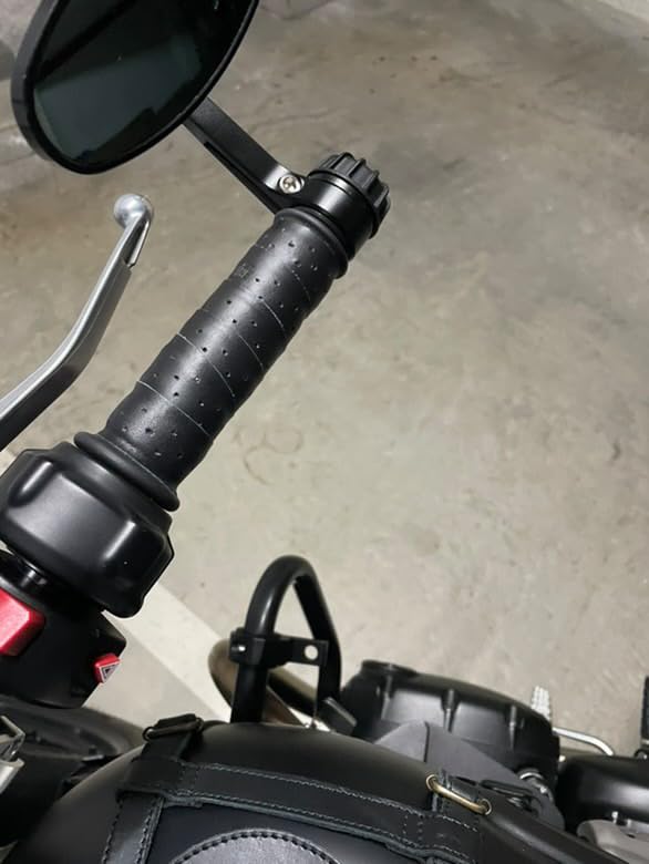 Trip Machine Company Motorcycle Handle bar Leather Grip Wraps - Universal Grips Accelerator Custom Cover wrap Set for Bike Handlebar (Black Perforated) - Image 5
