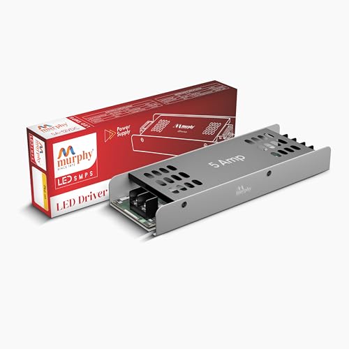 Murphy 5A 12V DC LED Driver (SMPS) | Constant Voltage Power Supply for Indoor LED Strip Lights | Aluminium Body | BIS Approved | Pack of 4 (1-Year Warranty) - Image 1