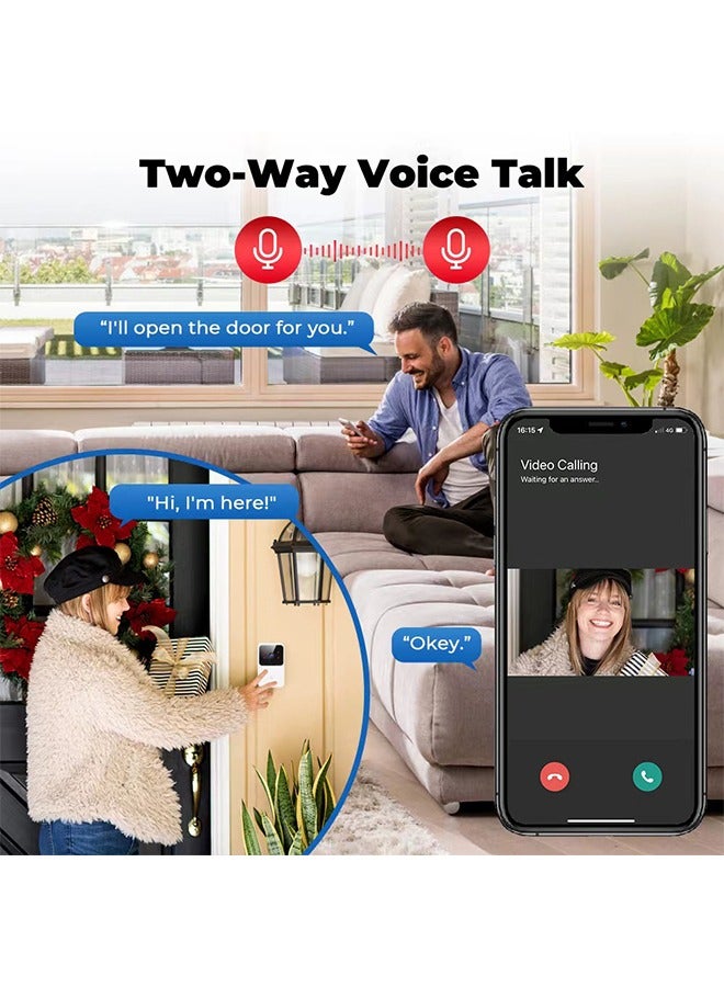 Smart Video Wireless Camera Doorbell, Wireless Remote Video Doorbell Intelligent Visual Doorbell Surveillance, Video, HD Night Vision Home Smart Security Doorbell Two-Way Calls Camera, Easy Installa - Image 4