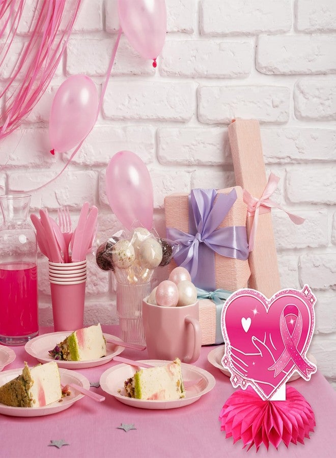 Glodecart 9PCS Breast Cancer Awareness Honeycomb Table Centerpiece for Home, Fight Cancer Theme Pink Ribbon Breast Cancer Table Topper Centerpiece Decorations for Table Decor Charity Party Supplies - Image 4