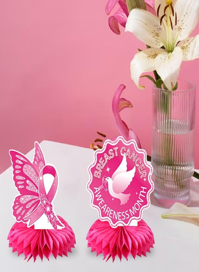 Glodecart 9PCS Breast Cancer Awareness Honeycomb Table Centerpiece for Home, Fight Cancer Theme Pink Ribbon Breast Cancer Table Topper Centerpiece Decorations for Table Decor Charity Party Supplies - Image 5