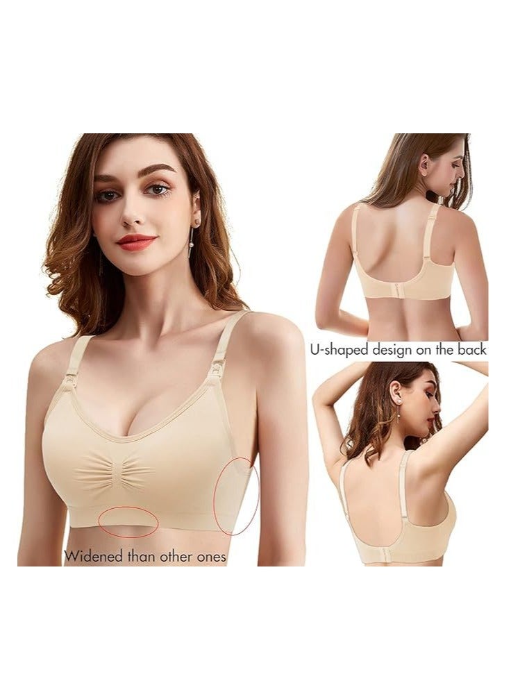 Nursing Bra 5 Pack Womens Maternity Breastfeeding Bra Seamless Wireless Sleep Bra with Bra Extenders  - Image 4