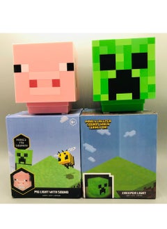 MINECRAFT Minecraft Pig Night Light Square Shape Lamp For Home Decor Gift Kids, USB Charging , Pat Light  - Image 3