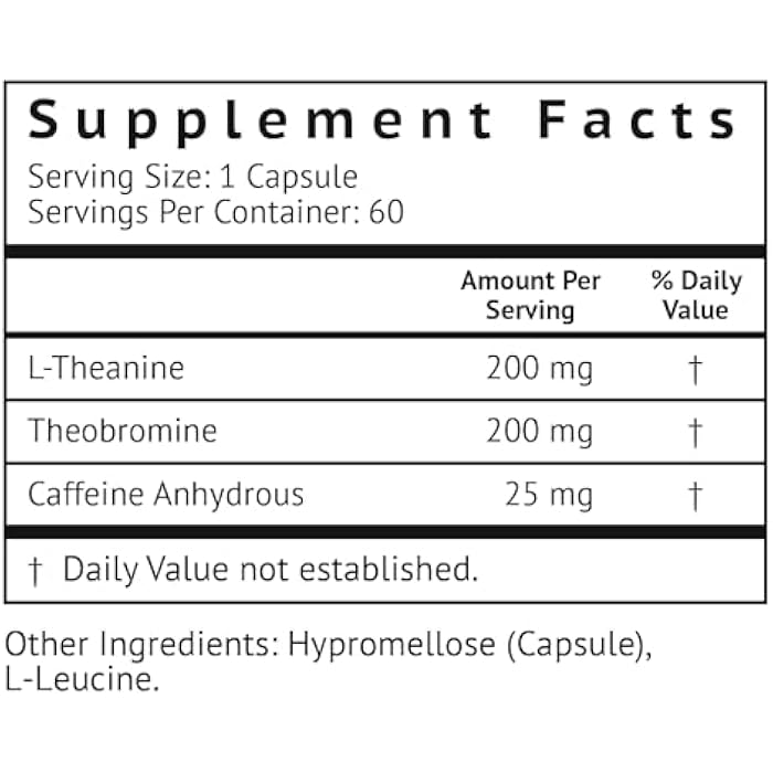 VitaMonk Low Dose Caffeine and Theanine - No Jitters, No Crash- Microdose of Caffeine L Theanine Pills with Caffeine Theanine and Theobromine - 25mg of Caffeine, Caffeine Pills L Theanine - 60 Caps - Image 2