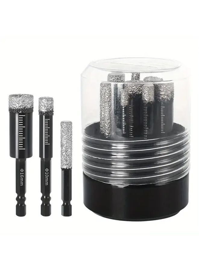 10Pcs Diamond Drill Bit and Grinding Rod Set for Ceramic Tile Glass Marble Hex Shank - Image 3