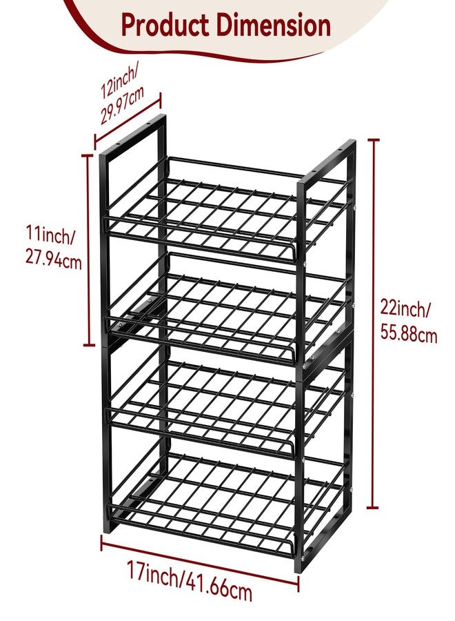 MWQ 2-Tier Can Organizer Holder, Stackable Can Dispenser Holds Up to 60 Cans for Pantry, Kitchen, Canned Food Storage Rack for Various Canned Food Drinks, Black, 2 Pack - Image 3