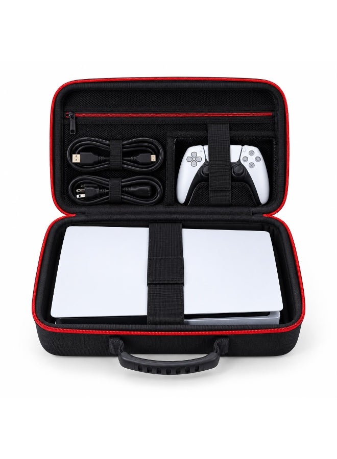 Angry Bull Hard Shell Travel Carrying Case for PS5 Slim Console, Controller & Accessories - Black/Red - Image 3