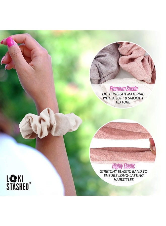 LokiStashed 3-PACK Suede Hair Tie Scrunchies for VSCO Girls & Women, THE ORIGINAL HIDDEN POCKET SCRUNCHIE with Zipper Pocket Storage, Accessories, Small Items, Keys, Money (Pastel) - Image 4