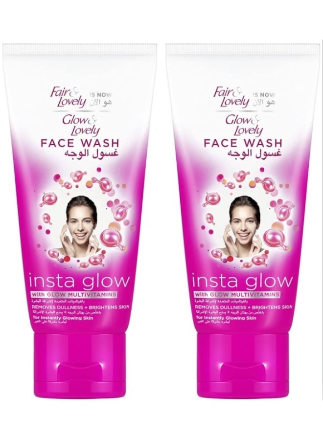 Fair & Lovely Two packs of Fair & Lovely Insta Glow Multi-Vitamin Facial Wash for Radiant Skin - 50g - Image 1