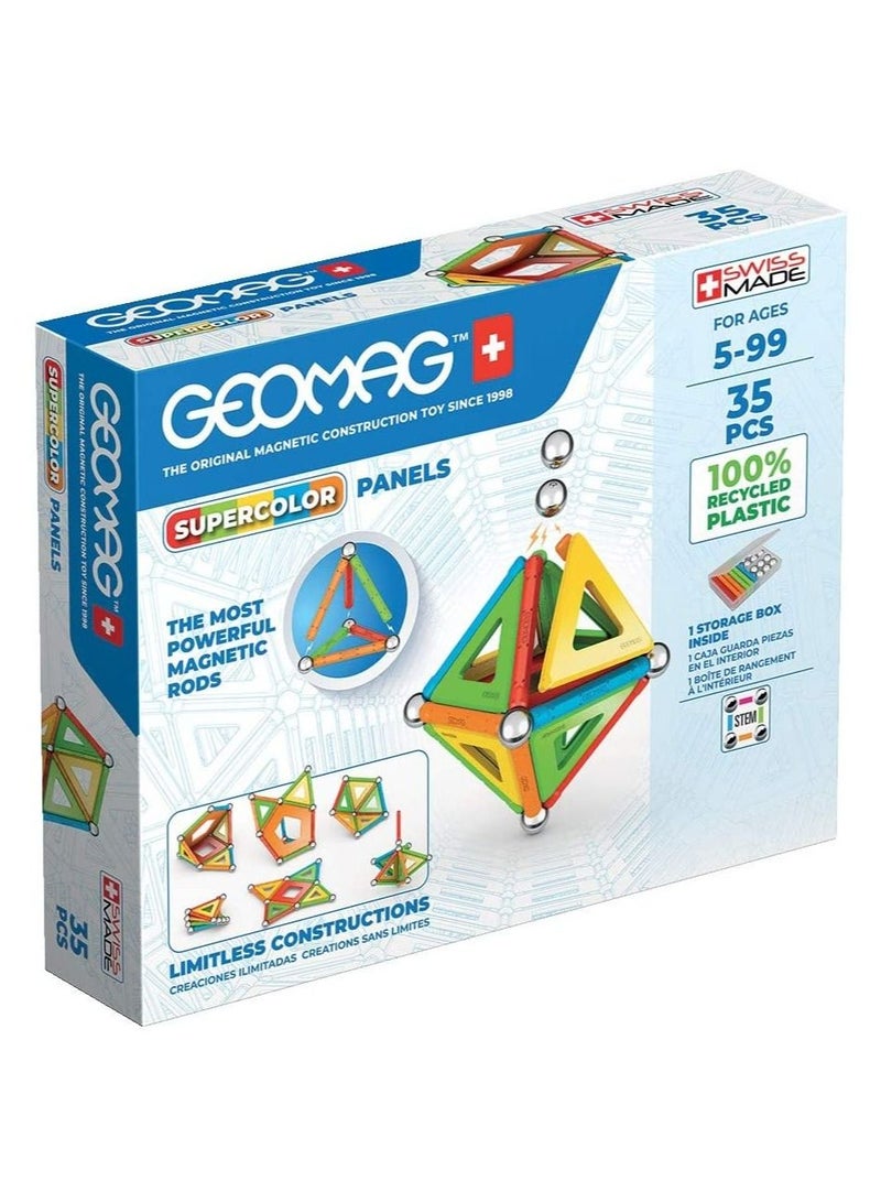 جيوماغ مجموعة البناء المغناطيسية 35 قطعة من لوحات Geomag Supercolor - Image 1