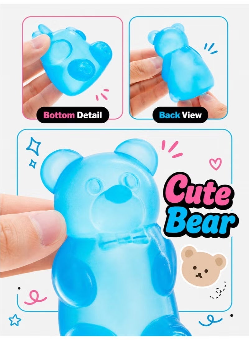 TOP ONE Squishy Gummy Bear Stress Balls, Fidget Squishy Toy with Soft High Density Gel, Ultra Soft Squeeze Balls for Kids Adults Anxiety Relief, Calming Students Classroom Prizes Calming Kids Adults, Blue - Image 5