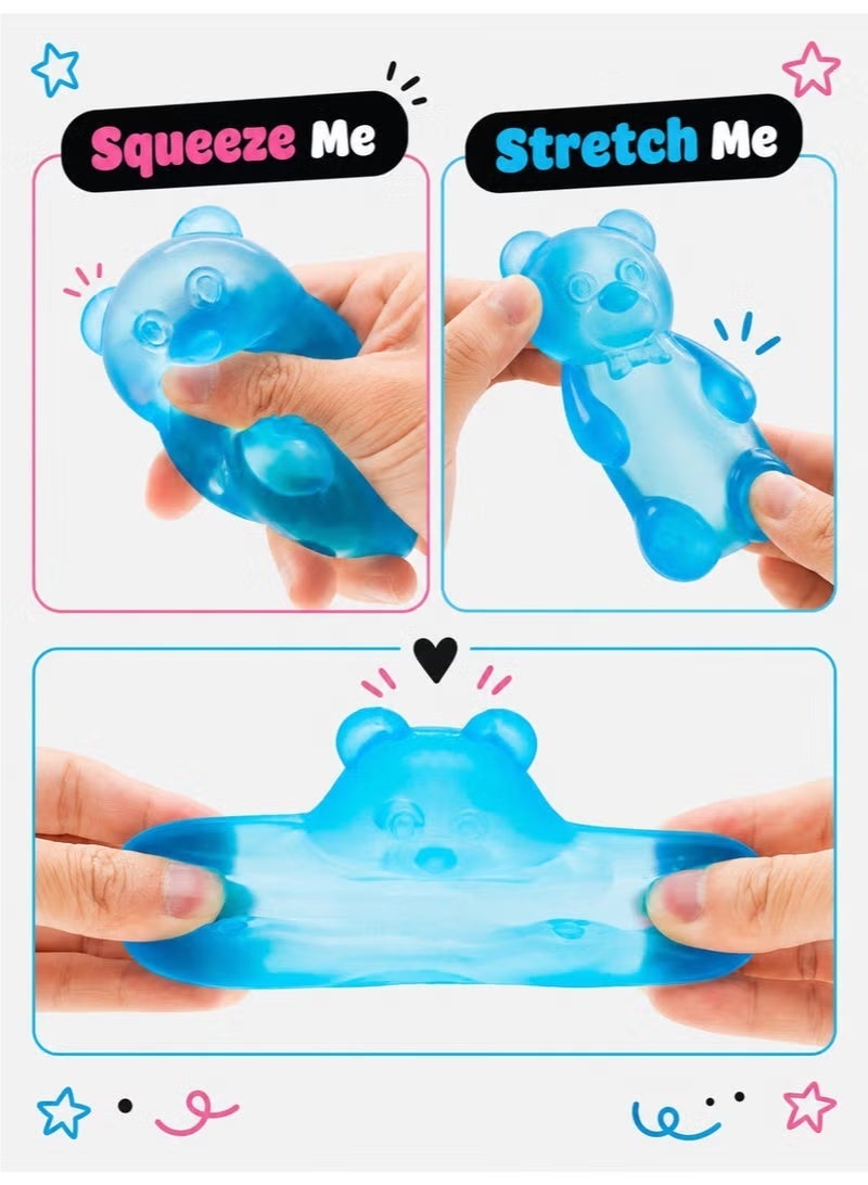 TOP ONE Squishy Gummy Bear Stress Balls, Fidget Squishy Toy with Soft High Density Gel, Ultra Soft Squeeze Balls for Kids Adults Anxiety Relief, Calming Students Classroom Prizes Calming Kids Adults, Blue - Image 3