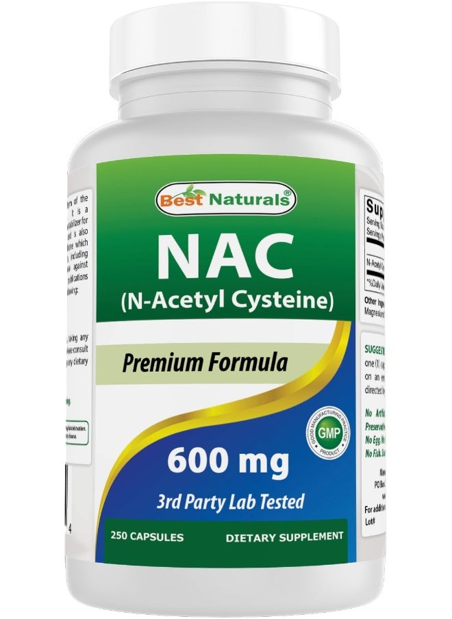 Best Naturals Nac N-Acetyl-Cysteine 600 Mg 250 Capsules  - Image 1
