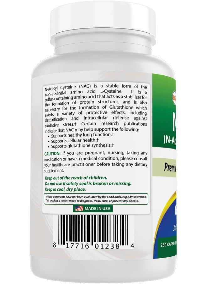 Best Naturals Nac N-Acetyl-Cysteine 600 Mg 250 Capsules  - Image 5