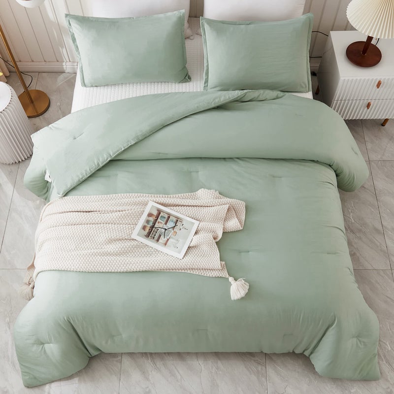 Litanika Litanika Comforters Bluish Grey Twin/Twin XL Size  2 Pieces Lightweight Solid Bedding Set & Collections  All Season Fluffy Bed Set (66x90In Comforter & 1 Pillowcase)  - Image 3