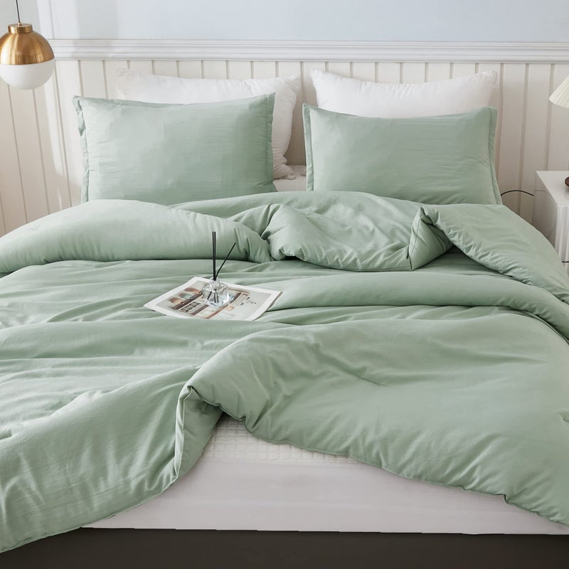 Litanika Litanika Comforters Bluish Grey Twin/Twin XL Size  2 Pieces Lightweight Solid Bedding Set & Collections  All Season Fluffy Bed Set (66x90In Comforter & 1 Pillowcase)  - Image 2