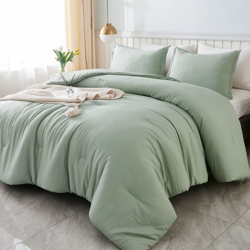 Litanika Litanika Comforters Bluish Grey Twin/Twin XL Size  2 Pieces Lightweight Solid Bedding Set & Collections  All Season Fluffy Bed Set (66x90In Comforter & 1 Pillowcase)  - Image 4