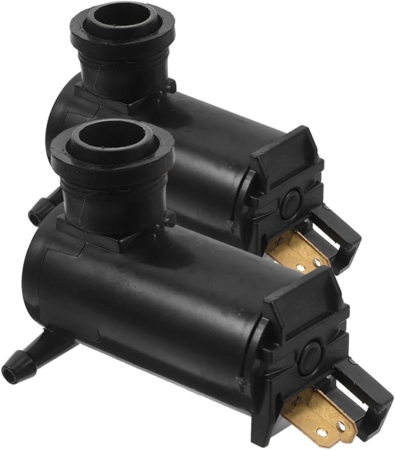 Healifty 2PCS Universal Car Windshield Washer Pump Motor Kit for Large Hole Electric Motors High Performance Fluid Pump for Easy Installation in Vehicle Models - Image 1