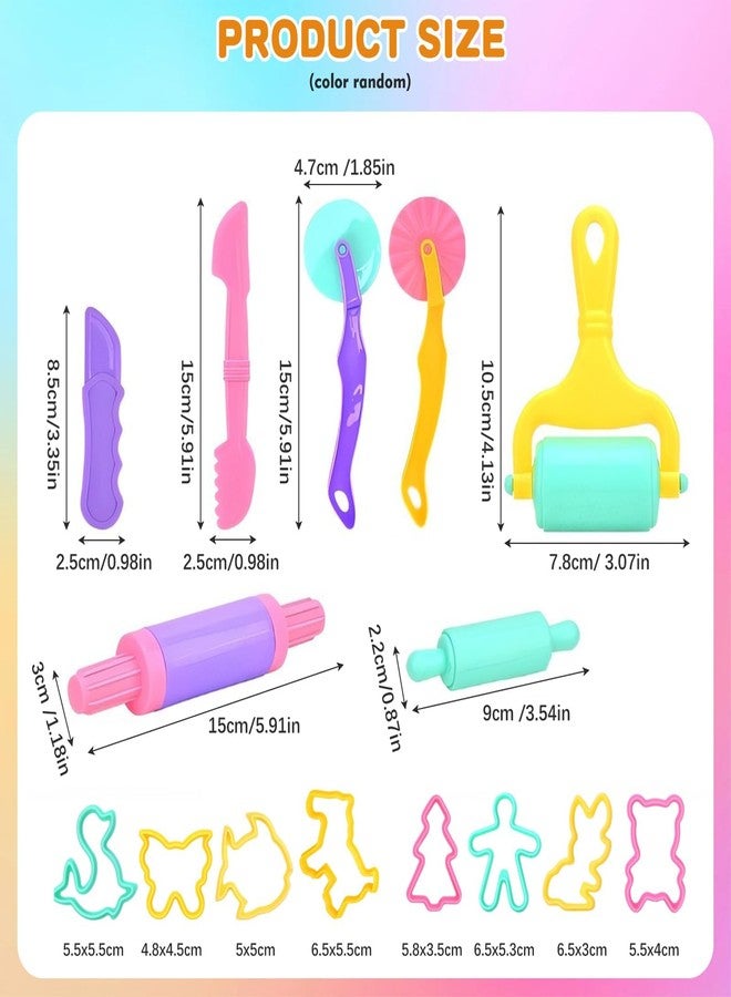 TARINI Playdough Accessories, 15Pcs Kids Clay Dough DIY Craft Set, Clay Modeling Tools with Rollers, Cutters, Knives & Animal Molds for Creative Play - Image 2