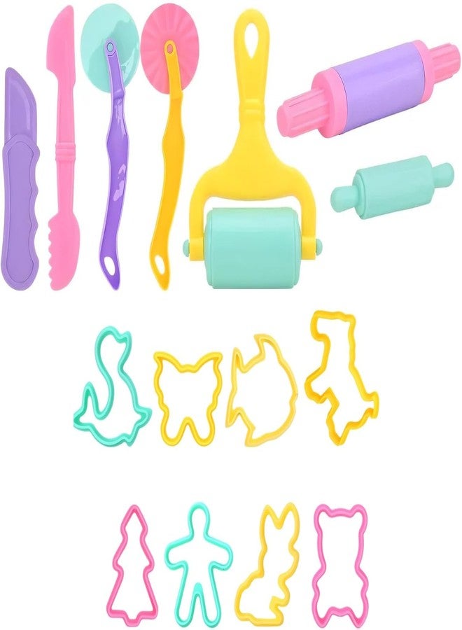 TARINI Playdough Accessories, 15Pcs Kids Clay Dough DIY Craft Set, Clay Modeling Tools with Rollers, Cutters, Knives & Animal Molds for Creative Play - Image 1