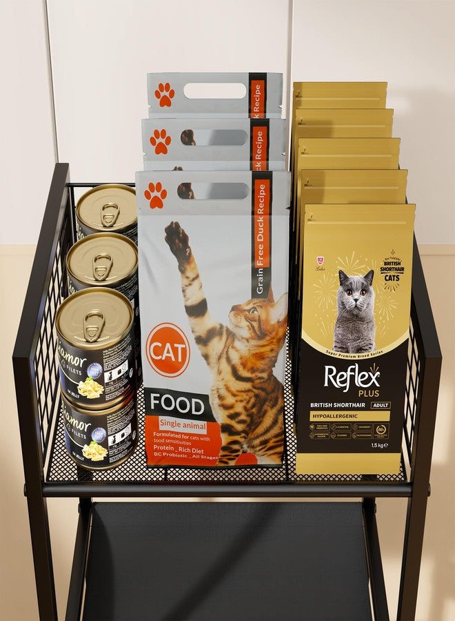 Canyave 4in1 Cat Furniture Stand with Cat Scratching Post, Cat Food Bowls, Cats Bed Platform, Cats Food Storage Organizer, All in One Pet Furniture for Small Space (Black) - Image 3