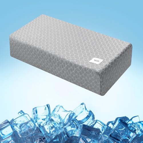 HARBOREST Cooling Cube Pillow Side Sleeper Pillow for Neck and Shoulder Pain Memory Foam Pillow Cube Pro with Adjustable Firmness24x12x5 Grey - Image 1
