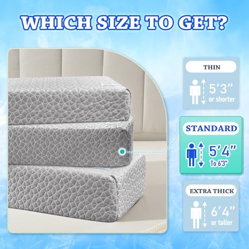 HARBOREST Cooling Cube Pillow Side Sleeper Pillow for Neck and Shoulder Pain Memory Foam Pillow Cube Pro with Adjustable Firmness24x12x5 Grey - Image 3