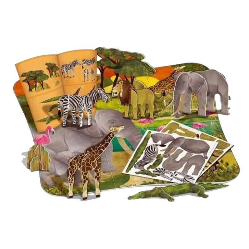 4M - Thinkingkits Animals Safari Friends 3D Puzzle - 04679 - Image 2