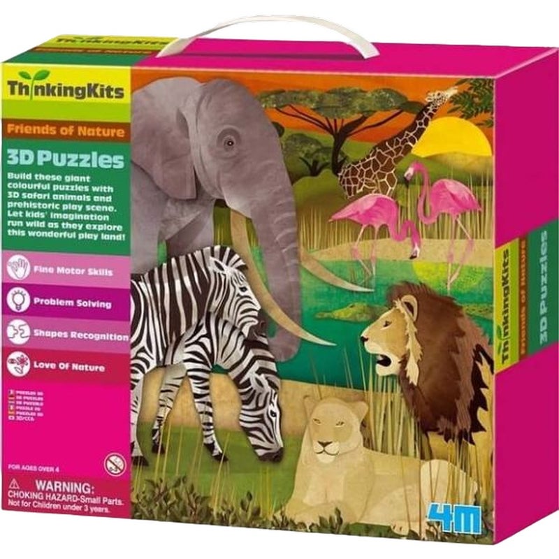 4M - Thinkingkits Animals Safari Friends 3D Puzzle - 04679 - Image 1