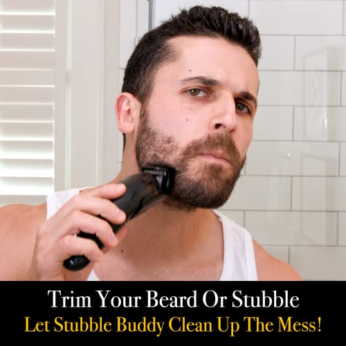 Pete & Pedro The Stubble Buddy - Portable Beard & Facial Hair Cleanup Trimming & Manscaping Handheld Mini Vacuum | Cordless USB Rechargeable Hair Clippings Cleaner | As Seen on Shark Tank - Image 3