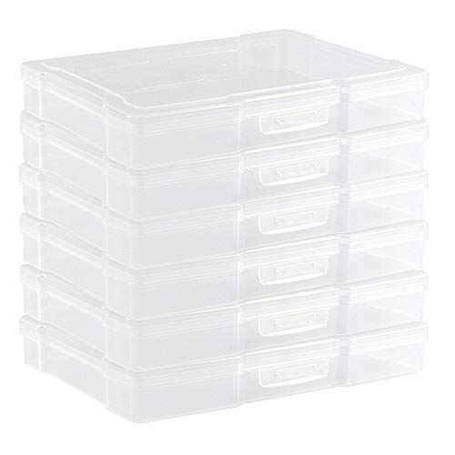 novelinks Clear 4"x6" Photo Storage Boxes – 6 Pack Plastic Photo Organizer Cases with Lids, Picture Storage Containers for 4x6 Prints, Craft & Memory Card Sorting Box-Clear - Image 2