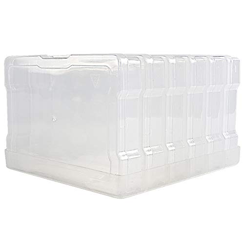 novelinks Clear 4"x6" Photo Storage Boxes – 6 Pack Plastic Photo Organizer Cases with Lids, Picture Storage Containers for 4x6 Prints, Craft & Memory Card Sorting Box-Clear - Image 1