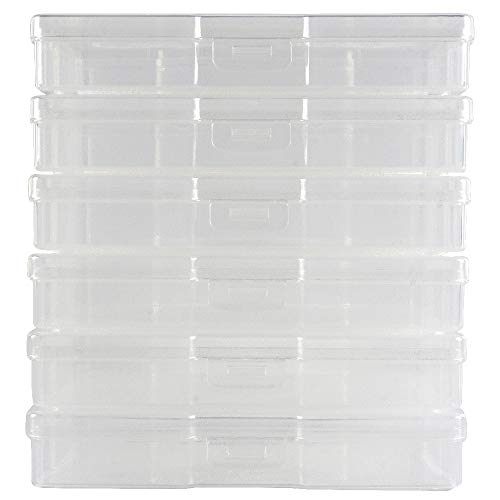 novelinks Clear 4"x6" Photo Storage Boxes – 6 Pack Plastic Photo Organizer Cases with Lids, Picture Storage Containers for 4x6 Prints, Craft & Memory Card Sorting Box-Clear - Image 3
