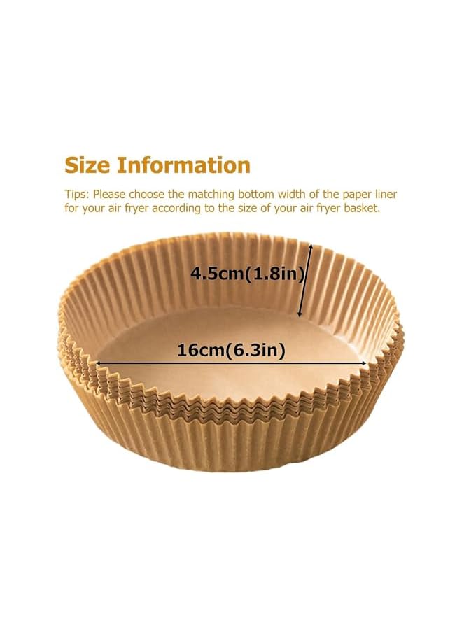 S-TOP Air Fryer Disposable Paper Liner, 100PCS Non-Stick Liners Baking Paper for Fryer Microwave Oven, Parchment Paper Liners for Baking,16cm, Round - Image 2