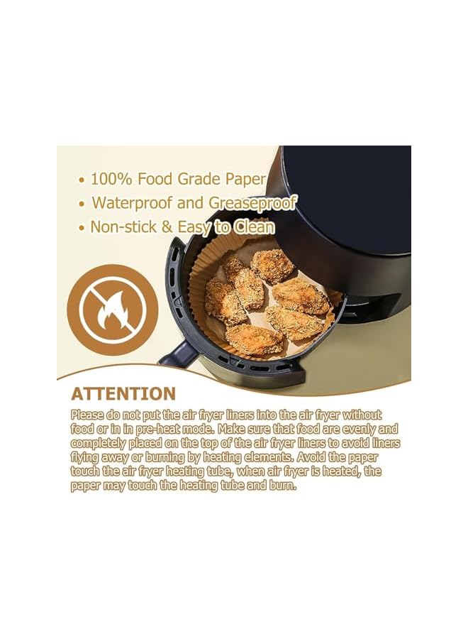 S-TOP Air Fryer Disposable Paper Liner, 100PCS Non-Stick Liners Baking Paper for Fryer Microwave Oven, Parchment Paper Liners for Baking,16cm, Round - Image 3