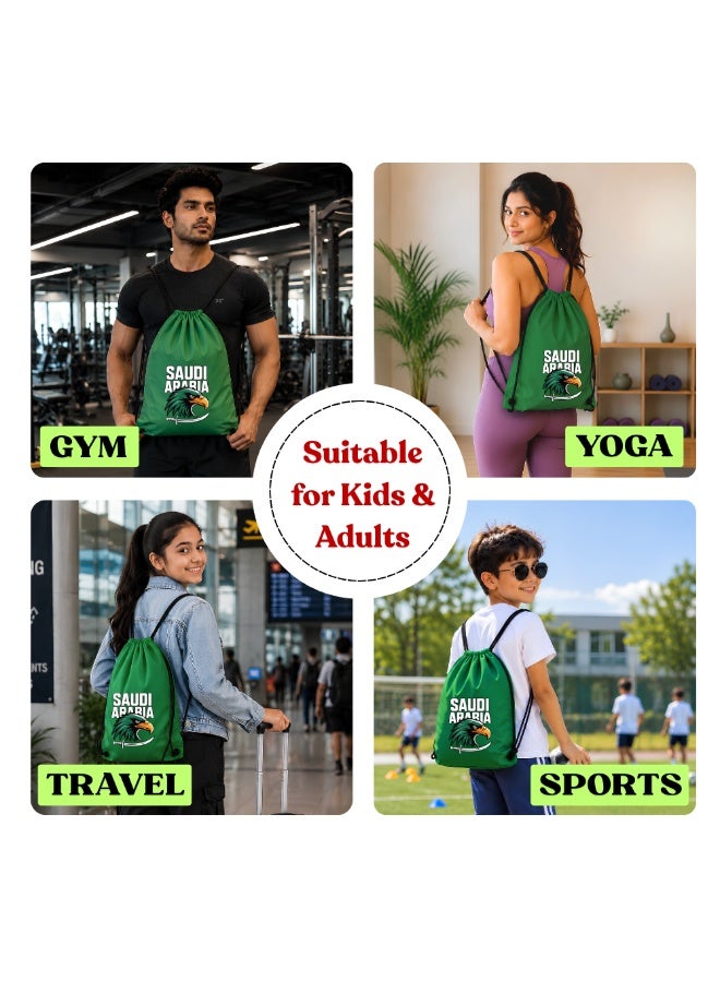 Saudi National Day Drawstring Bag â€“ Ideal for Travel, Shopping, Gym, and Daily Use â€“ Durable and Stylish Drawstring Backpack â€“ Great for Celebrations, Events - Image 2