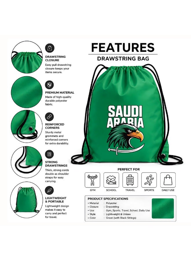Saudi National Day Drawstring Bag â€“ Ideal for Travel, Shopping, Gym, and Daily Use â€“ Durable and Stylish Drawstring Backpack â€“ Great for Celebrations, Events - Image 5