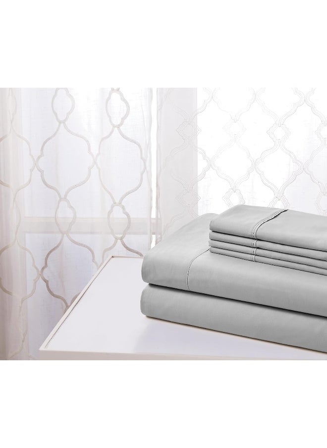 Kathy Ireland kathy ireland Cool Max 6 Piece Ultra Soft Sheet Set, Light Grey - Queen  - Image 4