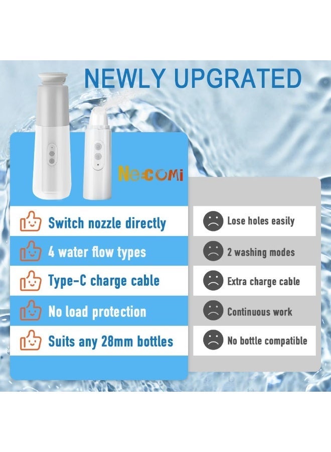 شطاف كهربائي محمول مع حقيبة تخزين، شطاف للسفر قابل لإعادة الشحن عبر USB، وضعان للرش، تدفق ماء قابل للتعديل، جهاز للنظافة الشخصية بضغط مرتفع ومنخفض، مقاوم للماء IPX7، شطاف يدوي للسفر والتخييم والمنزل والهدايا - Image 2