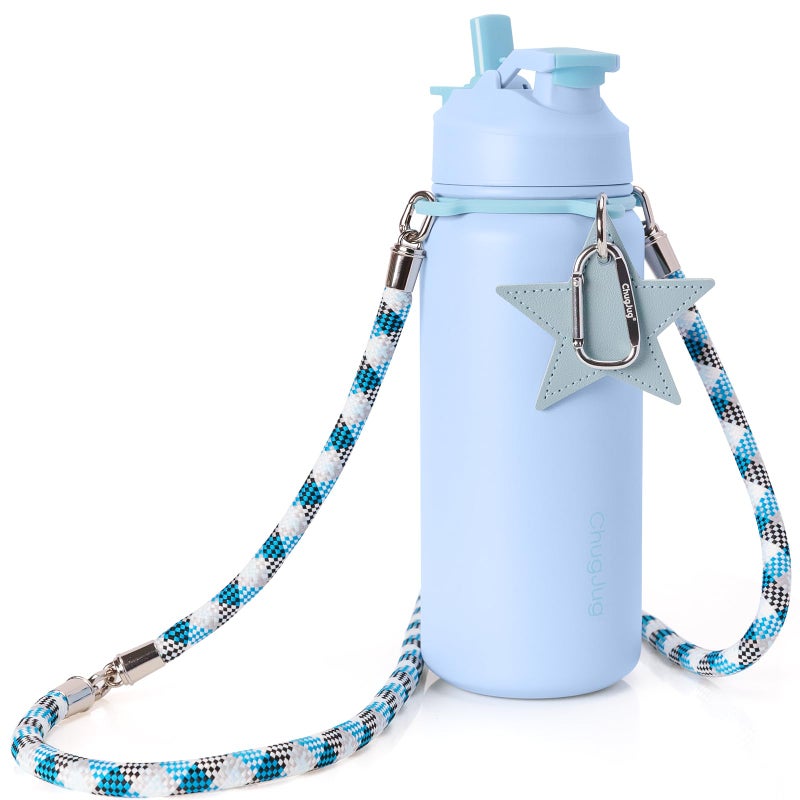 ChugJug Cute Water Bottle with Strap 32oz Insulated Stainless Steel Bottle for Girls Travel Daily Carry LeakProof Straw Spout Lid BPAFree Keeps Drinks Cold - Image 2