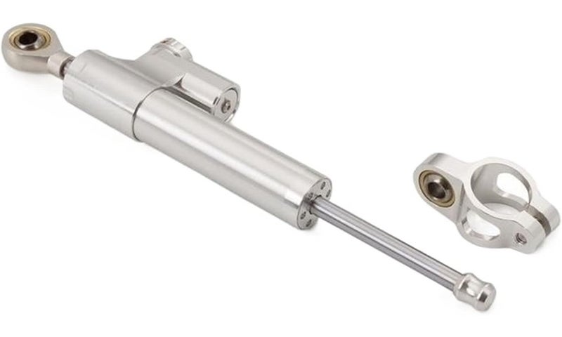 Adjustable Motorcycle Steering Damper Stabilizer Mounting Kit Silver Color - Image 1