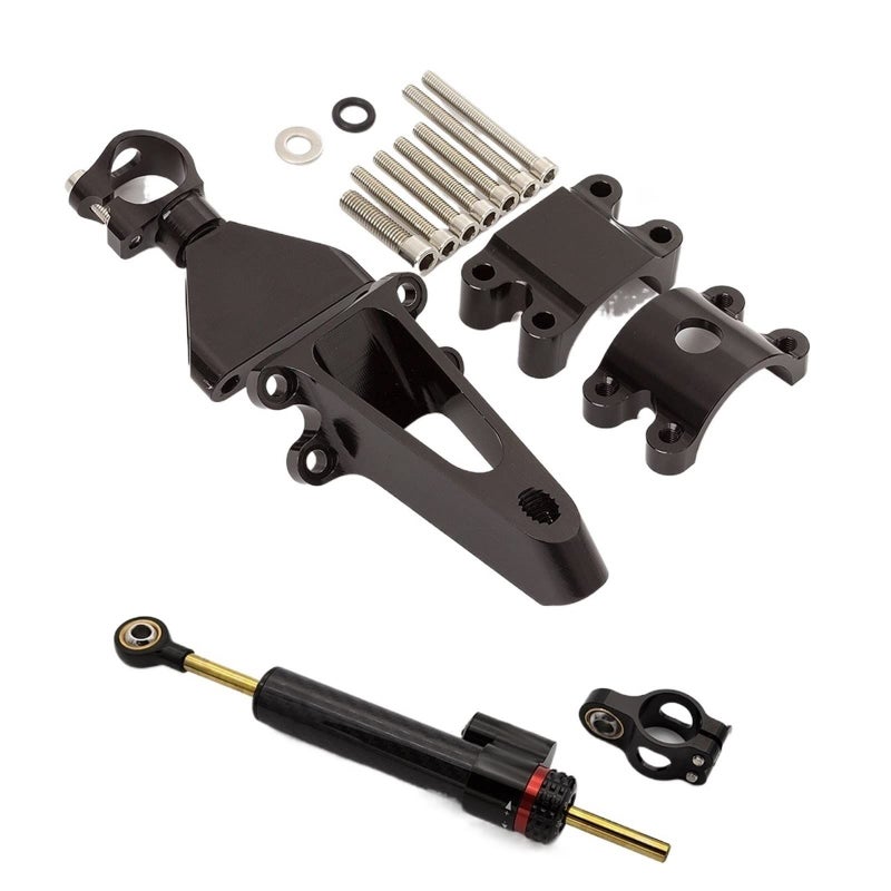 Adjustable Motorcycle Steering Damper Stabilizer Mounting Kit Silver Color - Image 3