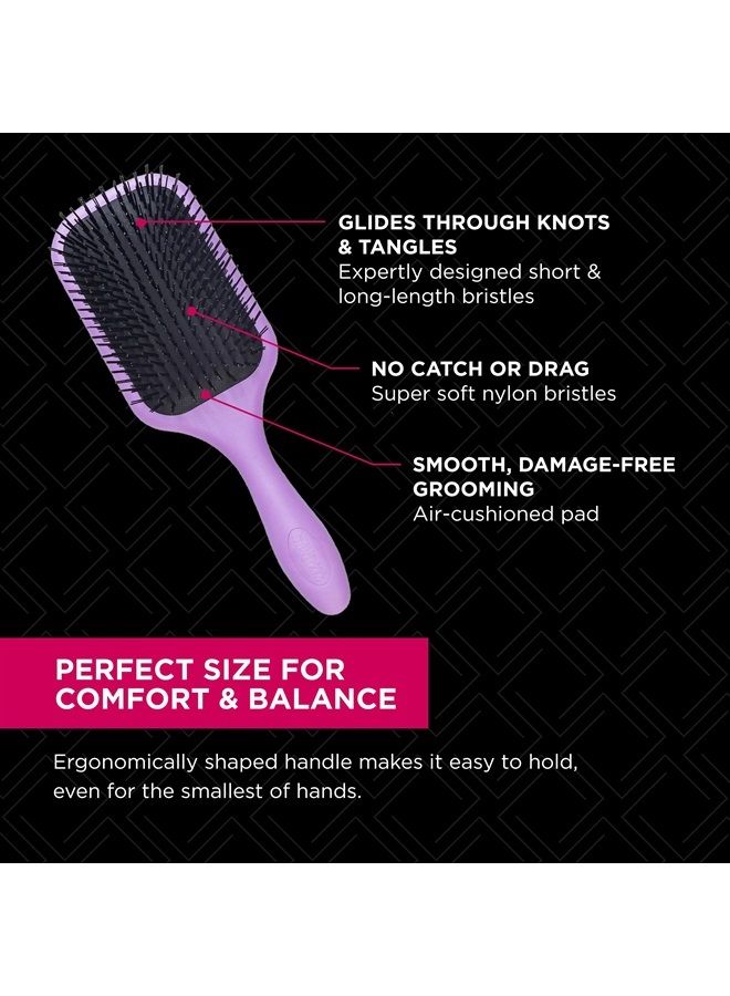 DENMAN Tangle Tamer Ultra (Violet) Detangling Paddle Brush For Curly Hair And Black Natural Hair - use with both Wet & Dry Hair, D90L - Image 4