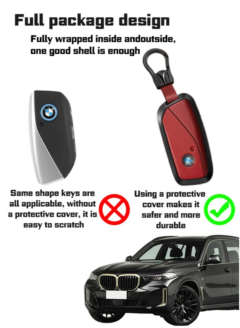 بي إم دبليو كمام مفتاح السيارة ، مناسب لمفتاح سيارة بي ام دبليو ، يلف مفاتيح السيارة بشكل مثالي ، عالية الجودة ، مقاومة للسقوط ، مادة: الطبقة الأولى من جلد البقر. - Image 4