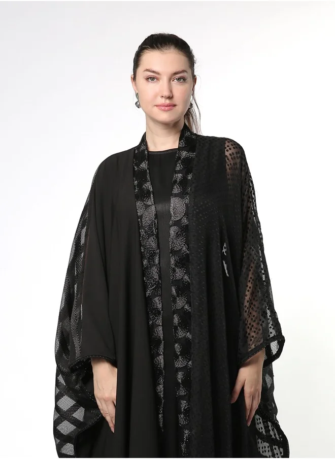 لاين 73 باي زهرة Textured Kimono Abaya