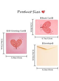 KASTWAVE Flower Pop Up Cards, 12 inch Life Sized Forever Paper Bouquet 3D Popup Birthday Gift Greeting Cards with Note Card and Envelope  - Image 4