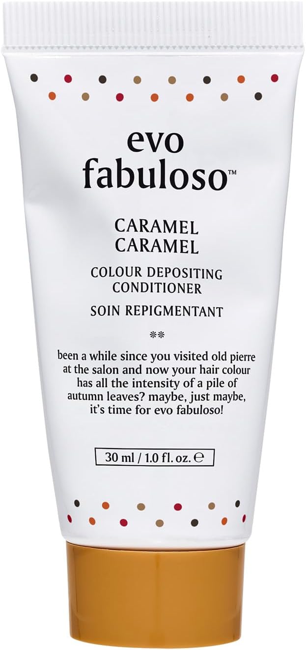 Evo Fabuloso Caramel Colour Depositing Conditioner Conditioner for ColourTreated Hair Helps Maintain Depth Tone Shine Travel Size 30ml 101floz