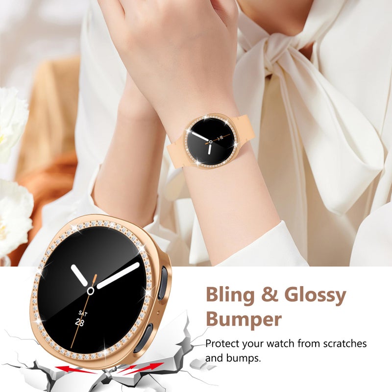 Bougraite 10+4 Pack Bling Case for Samsung Galaxy Watch 8 40mm with Tempered Glass Screen Protector, Glitter Diamond Hard PC Scratch Resistant Protective Cover Compatible with Galaxy Watch 8 40mm - Image 4