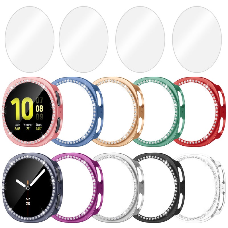 Bougraite 10+4 Pack Bling Case for Samsung Galaxy Watch 8 40mm with Tempered Glass Screen Protector, Glitter Diamond Hard PC Scratch Resistant Protective Cover Compatible with Galaxy Watch 8 40mm - Image 1