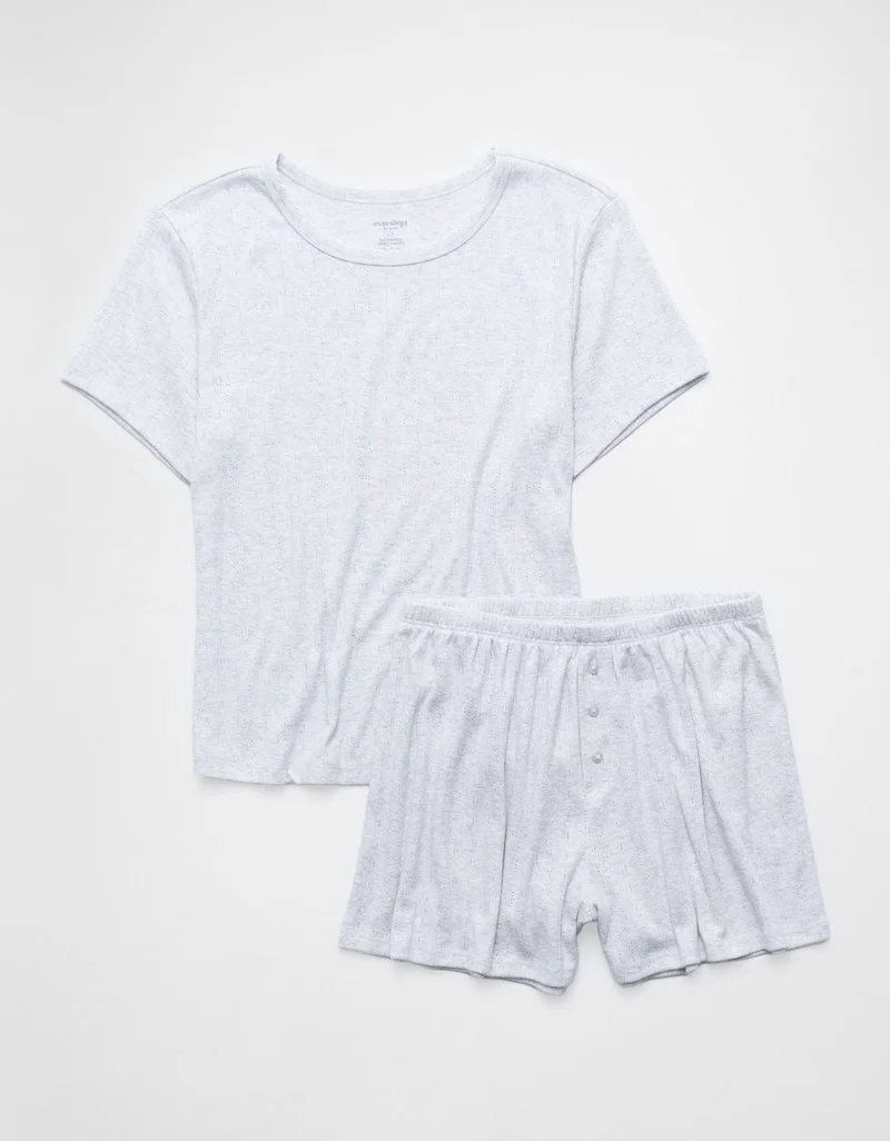 Aerie  OVERSLEPT by Aerie Pointelle Pajama Set for Women | Best Price UAE
